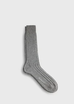 Cashmere Ribbed Crew Sock