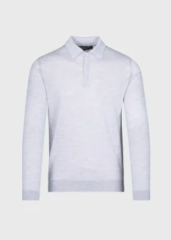 Cashmere & Silk Long Sleeve Polo