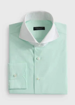 Contrast Collar Cotton Dress Shirt