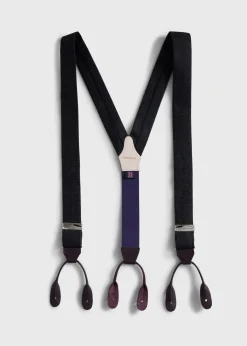 Contrast Leather Trim Suspenders