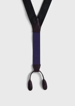 Contrast Leather Trim Suspenders
