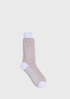 Cotton & Linen Houndstooth Sock