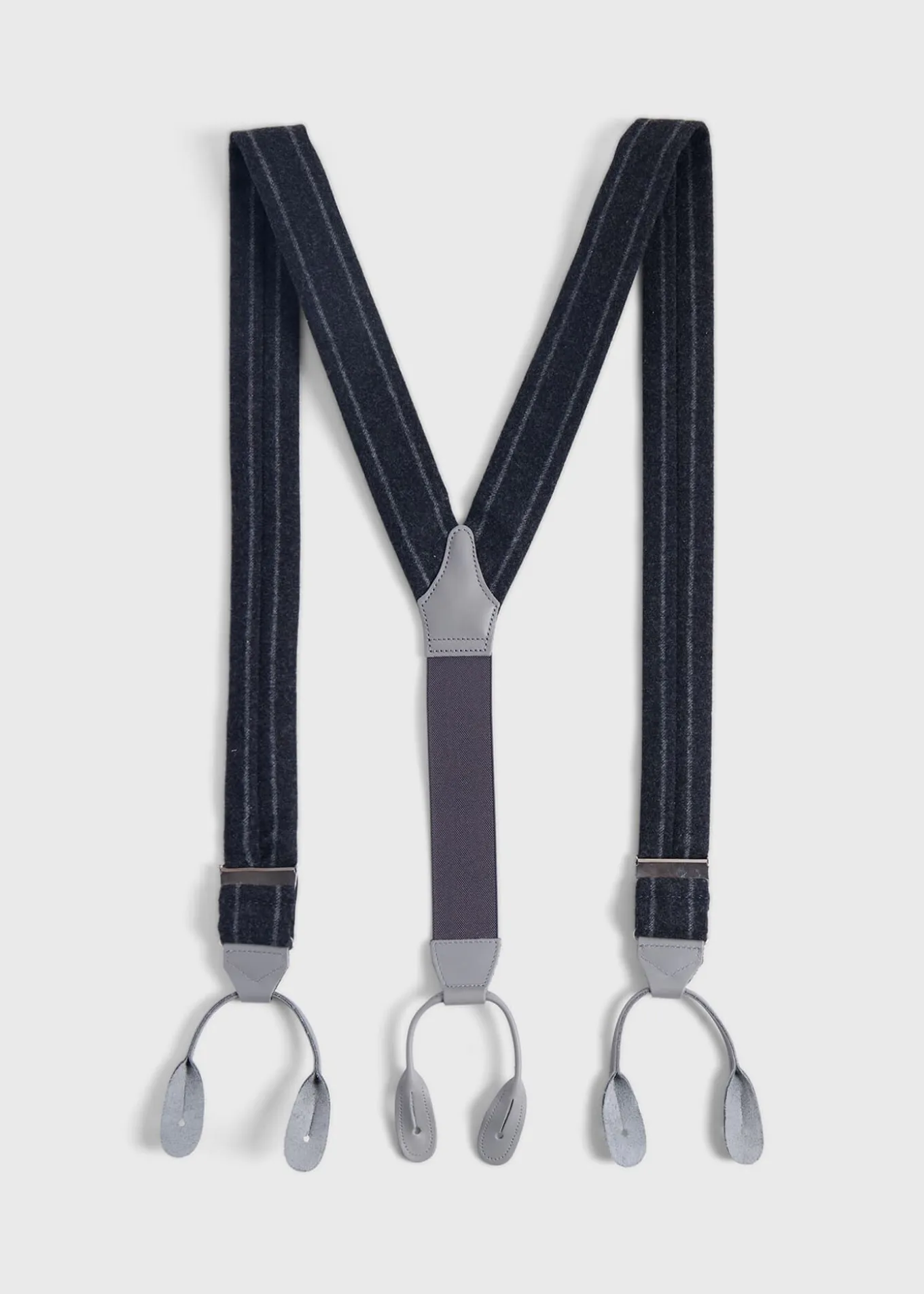 English Flannel Chalk Stripe Suspenders