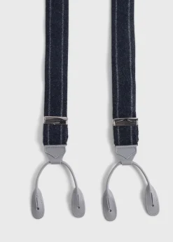 English Flannel Chalk Stripe Suspenders