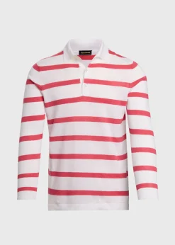 Linen & Cotton Horizontal Stripe Polo
