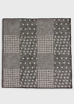 Linen Tonal Patchwork Pocket Square
