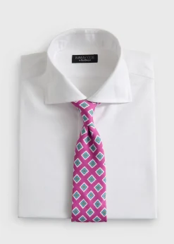 Medallion Print Habotai Silk Tie