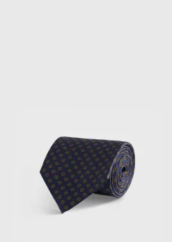 Micro Medallion Printed Silk Tie