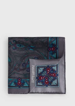 Printed Silk Paisley Pocket Square