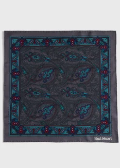 Printed Silk Paisley Pocket Square