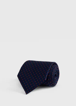 Silk Geometric Micro-Dot Tie