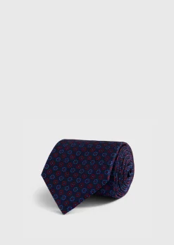Silk Micro Floral Dot Tie