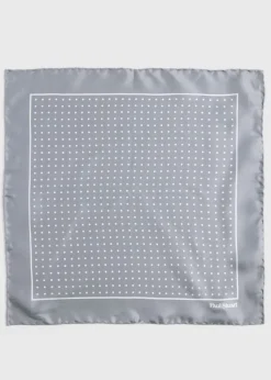 Silk Twill Dot Print Pocket Square