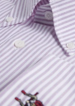 Striped Oxford Logo Sport Shirt
