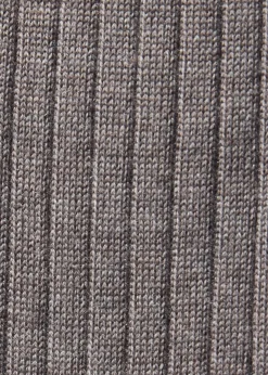 Wool Ribbed Sock with Contrast Trim