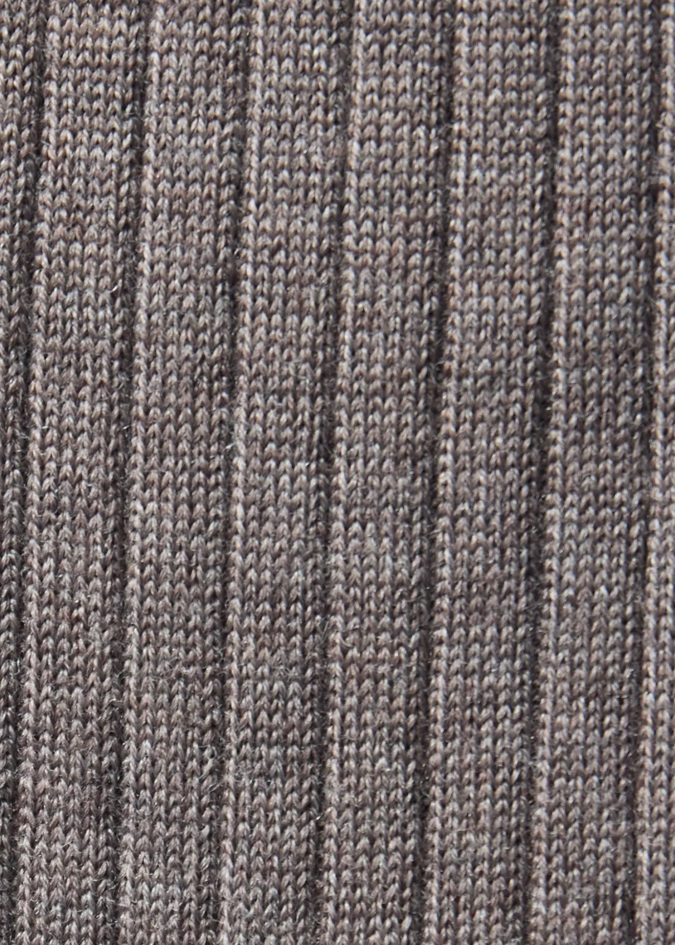 Wool Ribbed Sock with Contrast Trim